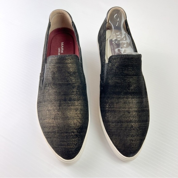 Mark Nason Los Angeles  Sneaker Women's 6 Slip On Holiday Black Gold Shoes - Picture 3 of 12